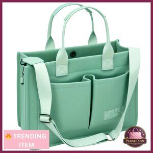 Canvas Tote Bag with Laptop Compartment for Work Travel